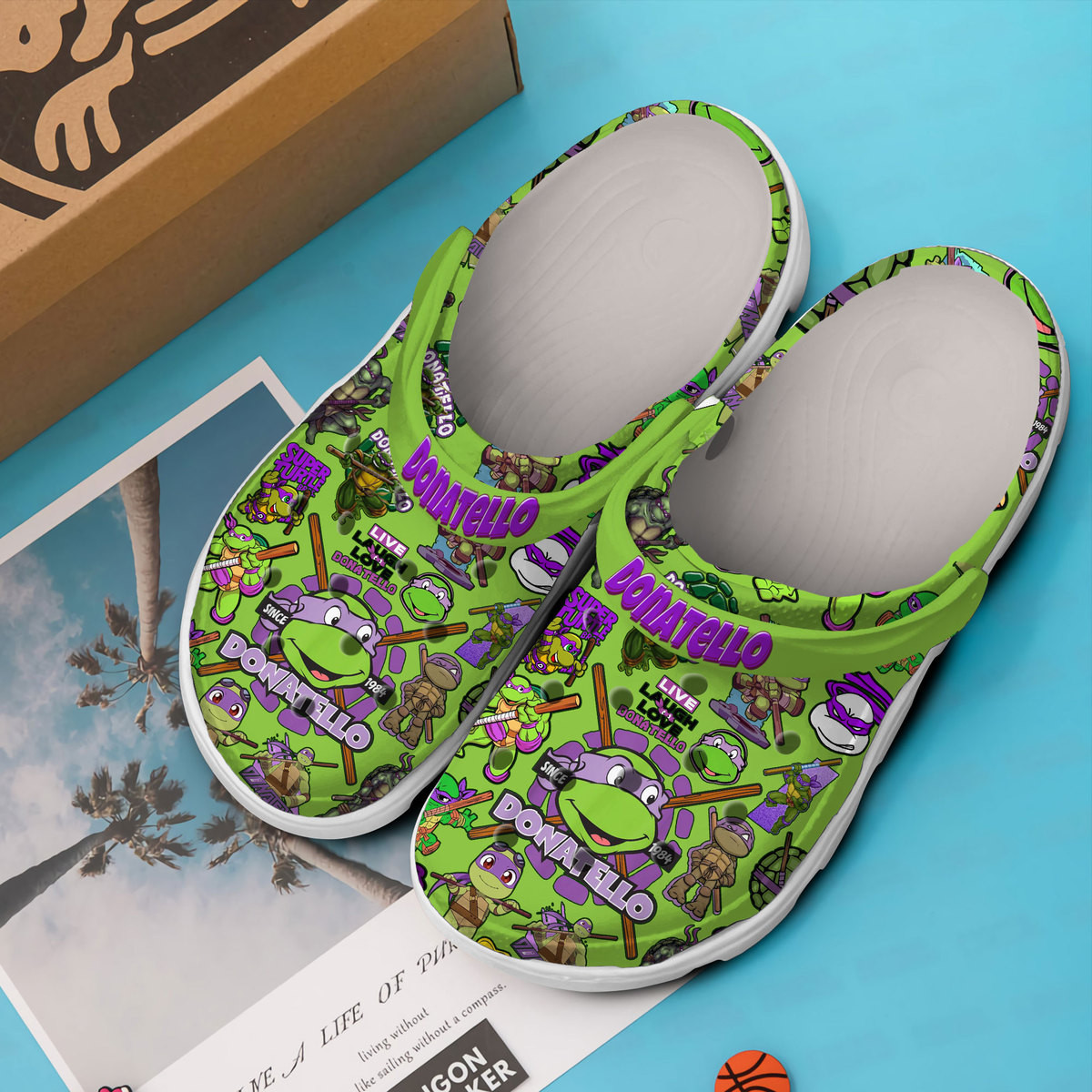 Merchidea Teenage Mutant Ninja Turtles (DONATELLO) Cartoon Crocs Crocband Clogs Shoes For Men Women and Kids