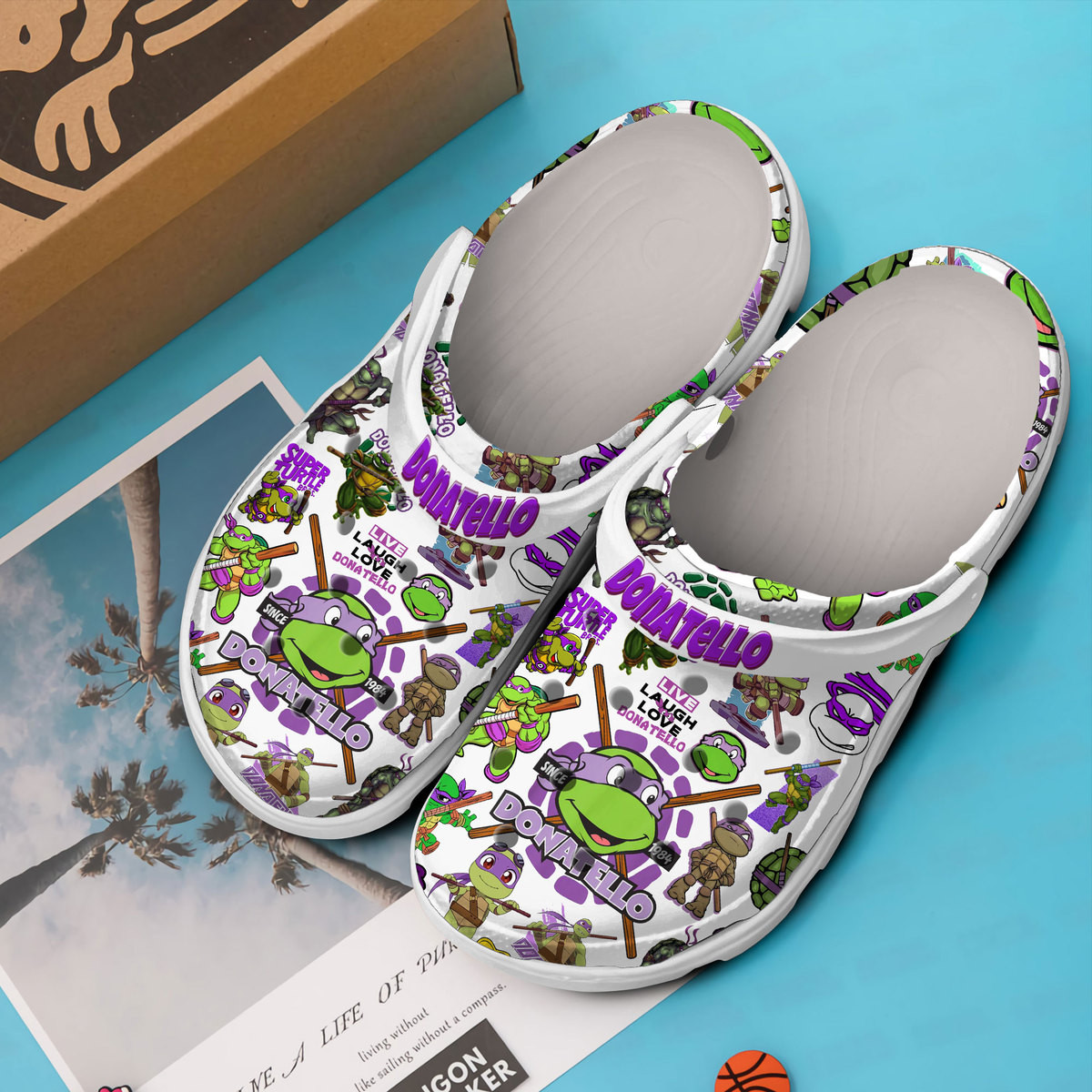 Merchidea Teenage Mutant Ninja Turtles (DONATELLO) Cartoon Crocs Crocband Shoes Clogs For Men Women and Kids