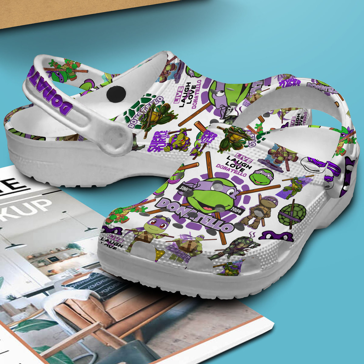 Merchidea Teenage Mutant Ninja Turtles (DONATELLO) Cartoon Crocs Crocband Shoes Clogs For Men Women and Kids