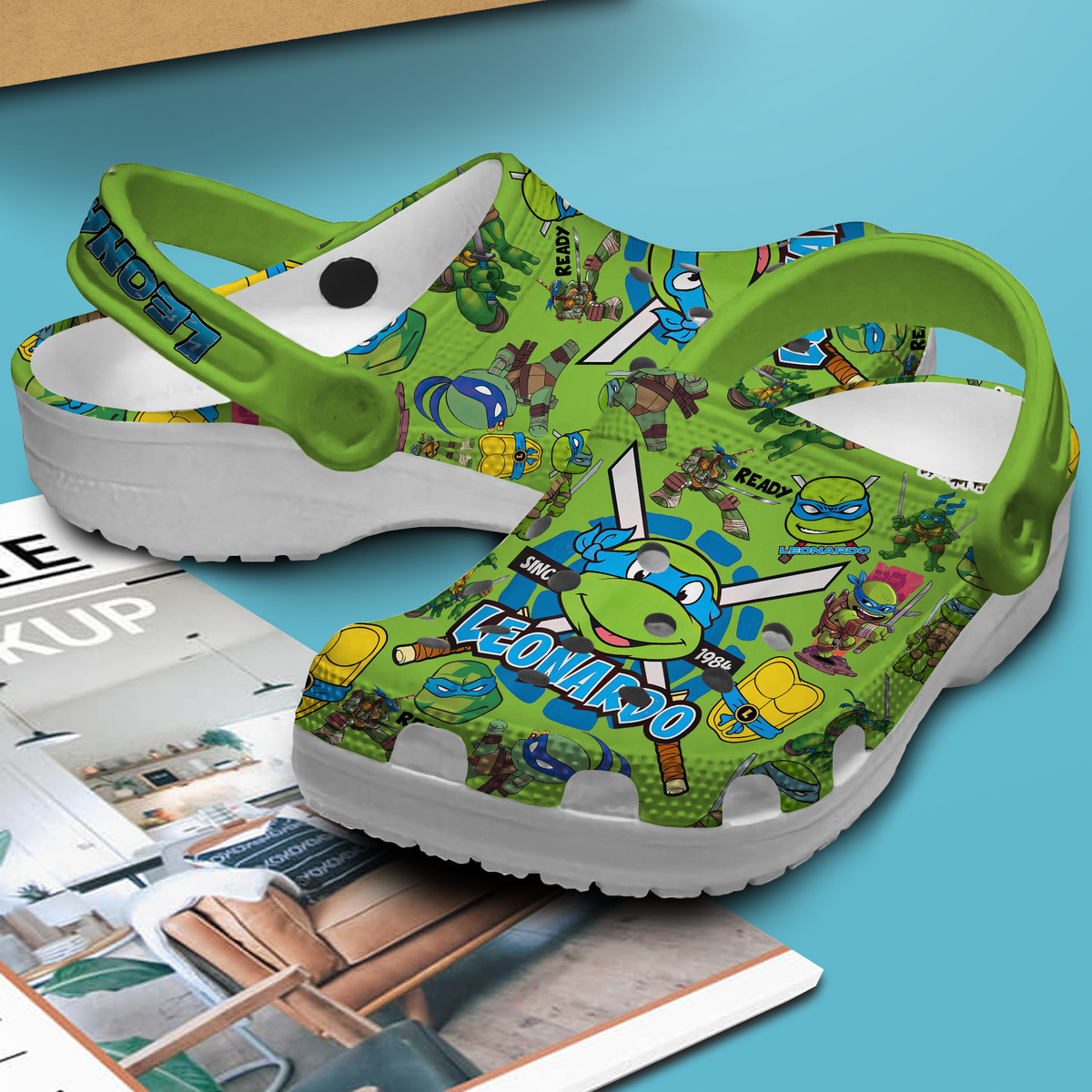 Merchidea Teenage Mutant Ninja Turtles (LEONARDO) Cartoon Crocs Crocband Clogs Shoes For Men Women and Kids