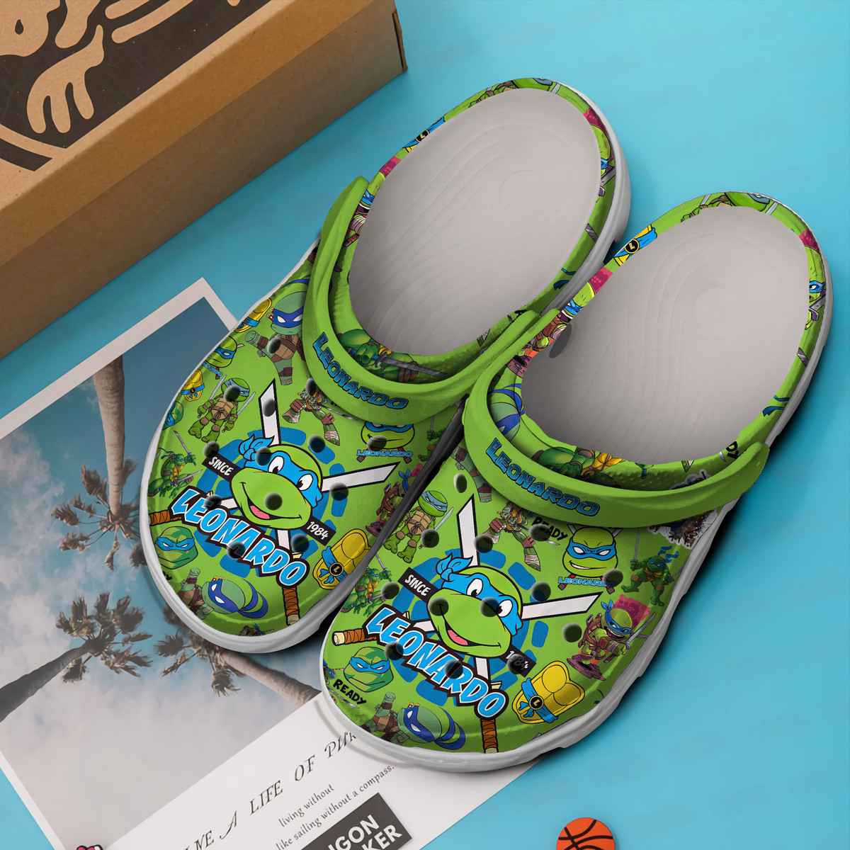 Merchidea Teenage Mutant Ninja Turtles (LEONARDO) Cartoon Crocs Crocband Clogs Shoes For Men Women and Kids