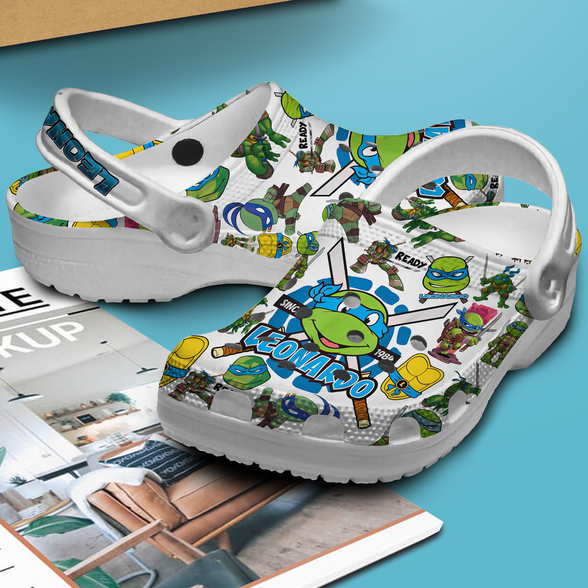 Merchidea Teenage Mutant Ninja Turtles (LEONARDO) Cartoon Crocs Crocband Shoes Clogs For Men Women and Kids