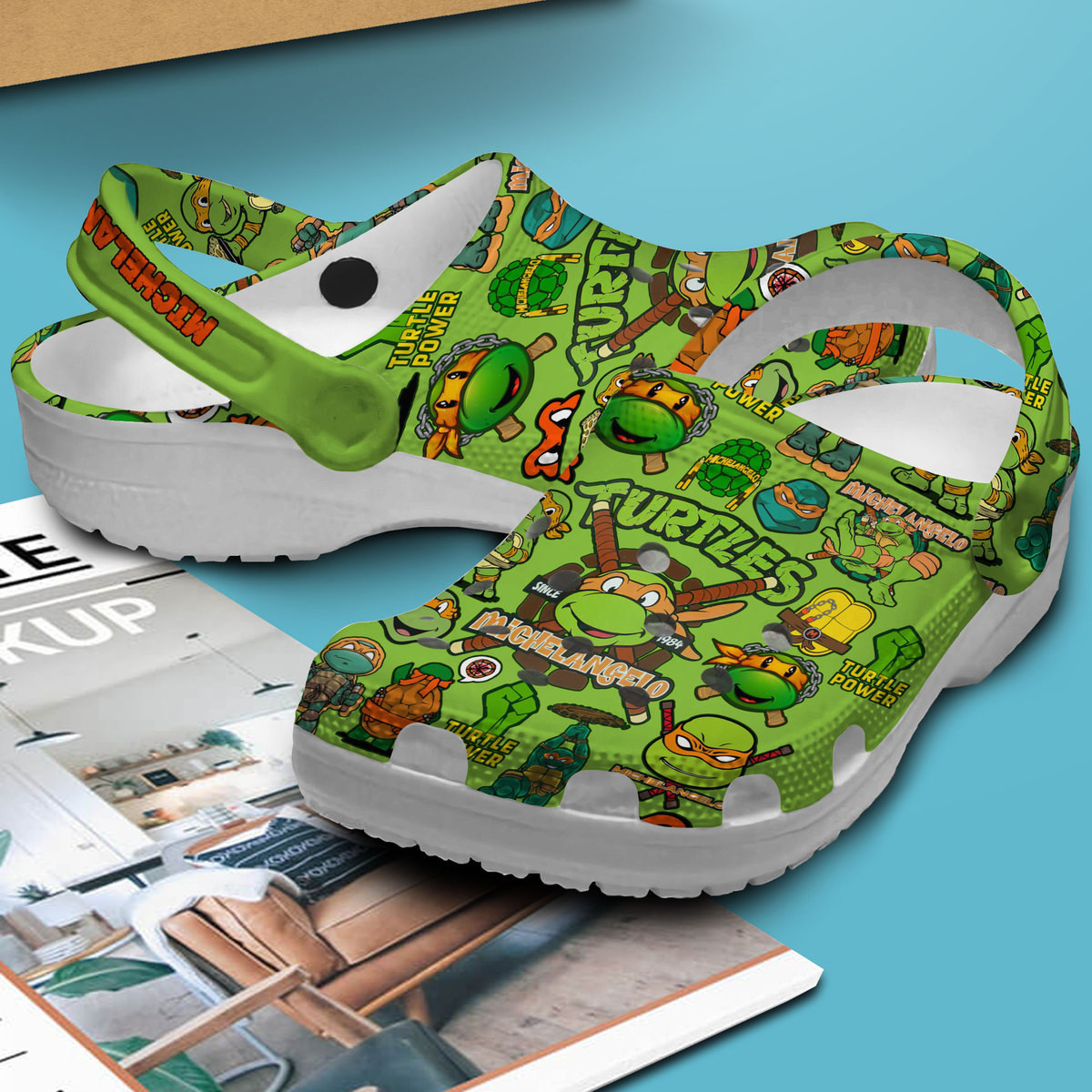 Merchidea Teenage Mutant Ninja Turtles (MICHELANGELO) Cartoon Crocs Crocband Clogs Shoes For Men Women and Kids