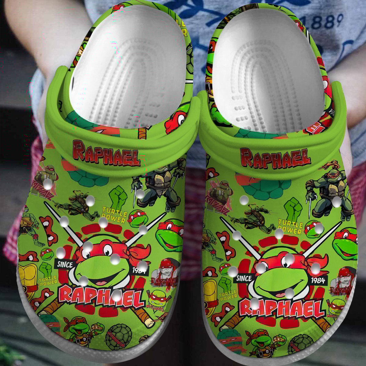Merchidea Teenage Mutant Ninja Turtles (RAPHAEL) Cartoon Crocs Crocband Clogs Shoes For Men Women and Kids