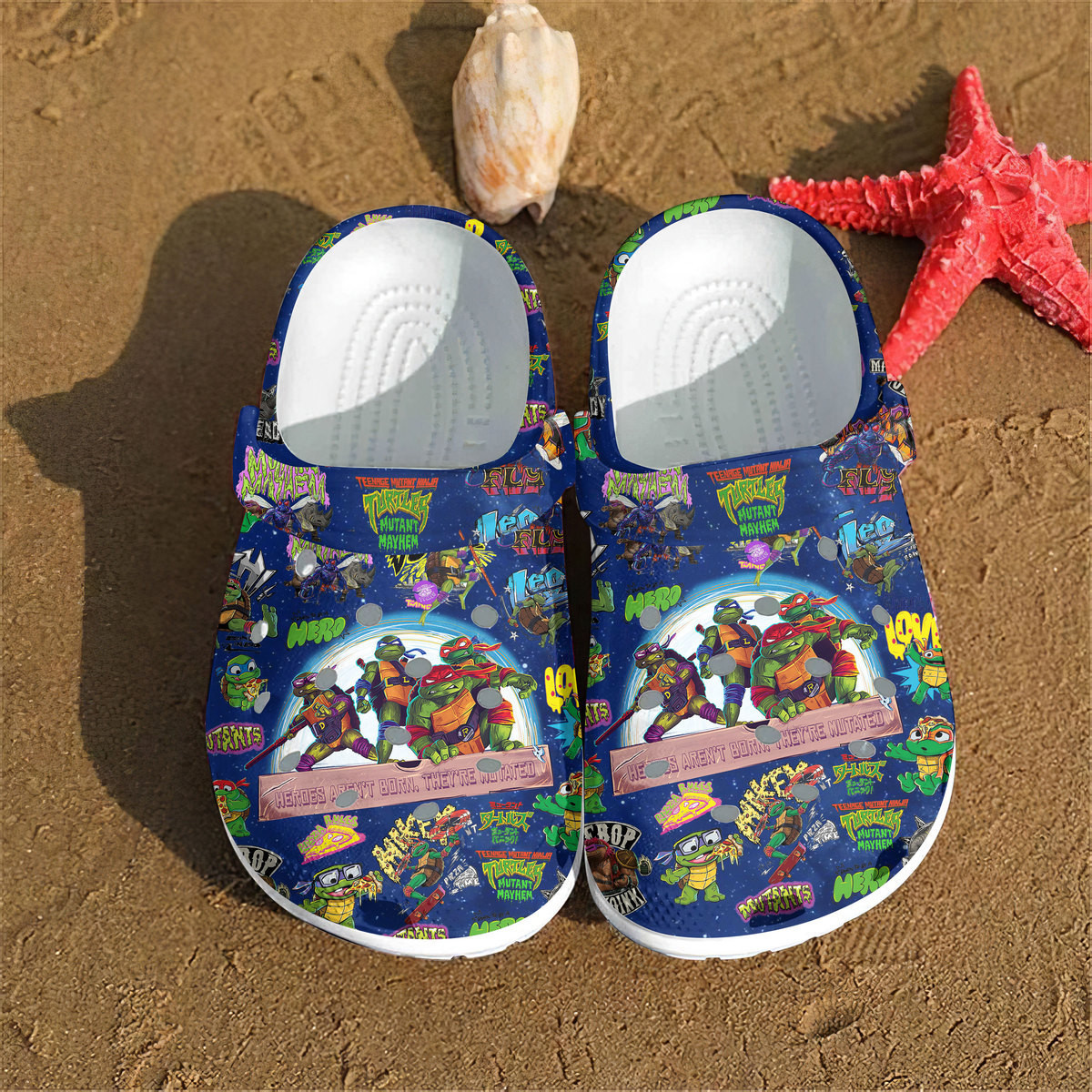 Merchidea Teenage Mutant Ninja Turtles TV Series Crocs Crocband Clogs Shoes Comfortable For Men Women and Kids