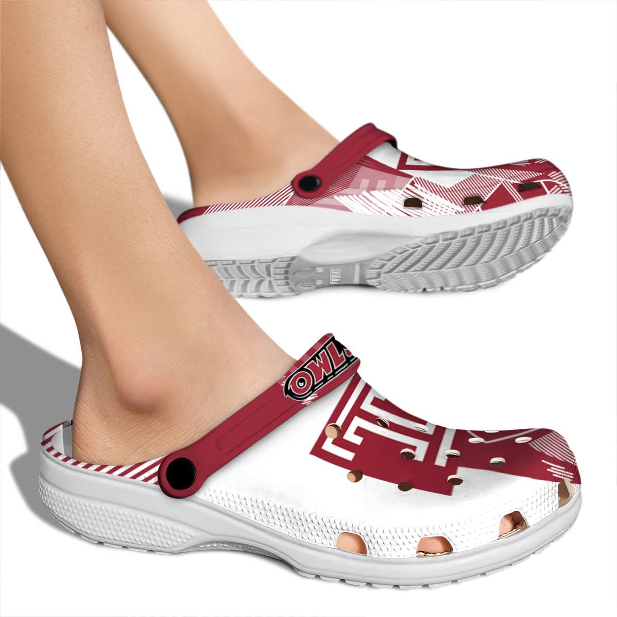 Merchidea Temple Owls NCAA Sport Crocs Crocband Clogs Shoes Comfortable For Men Women and Kids