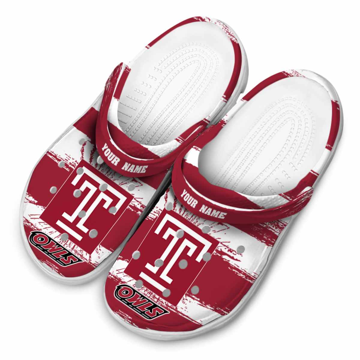 Merchidea Temple Owls NCAA Sport Crocs Crocband Clogs Shoes Comfortable For Men Women and Kids