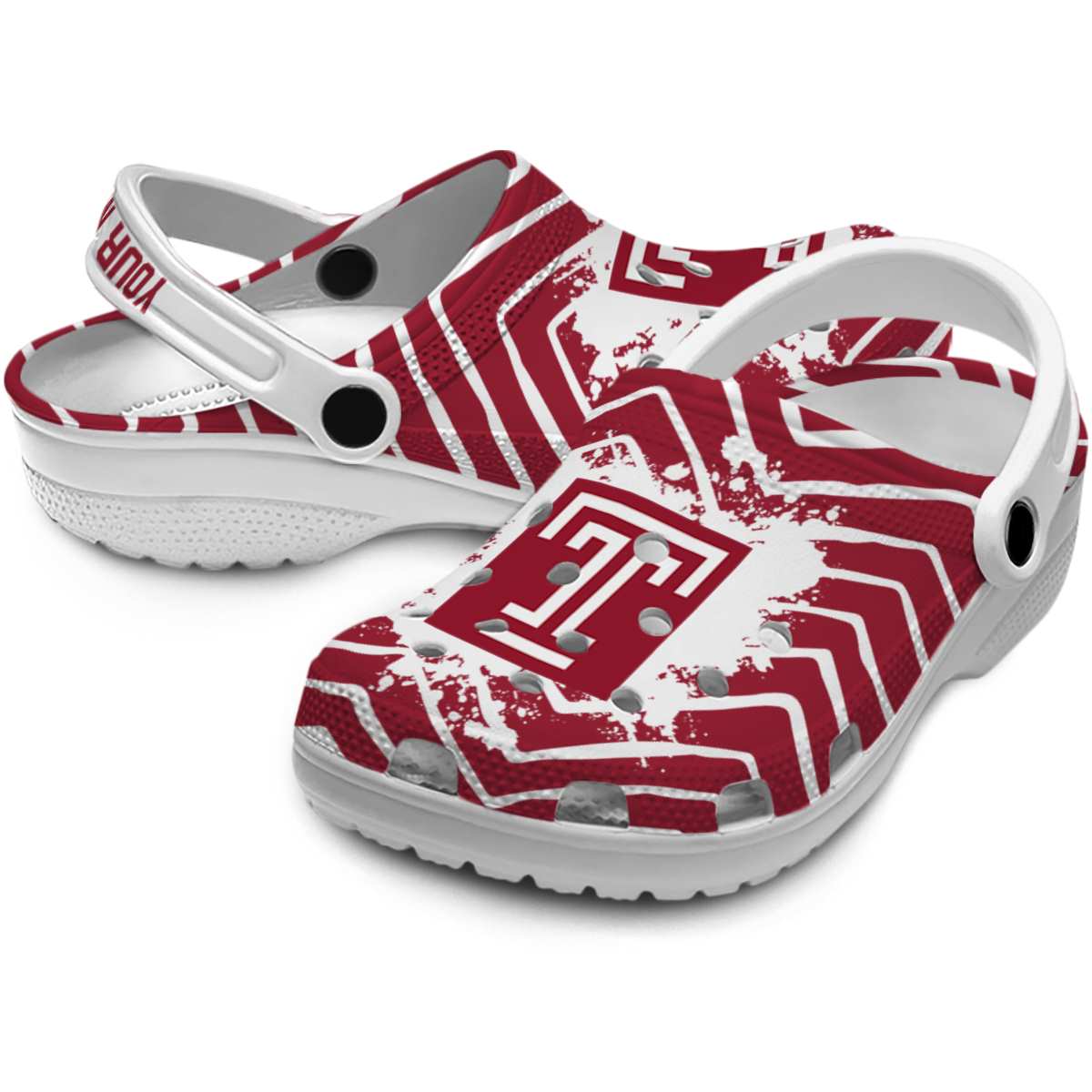 Merchidea Temple Owls NCAA Sport Crocs Crocband Clogs Shoes Comfortable For Men Women and Kids