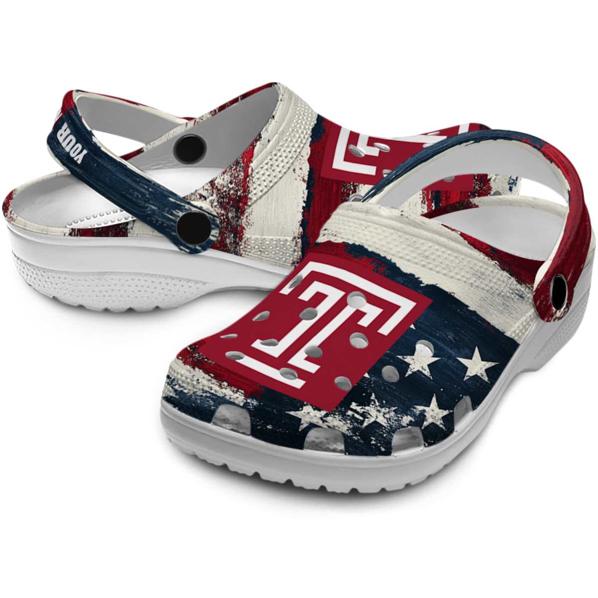 Merchidea Temple Owls NCAA Sport Crocs Crocband Clogs Shoes Comfortable For Men Women and Kids