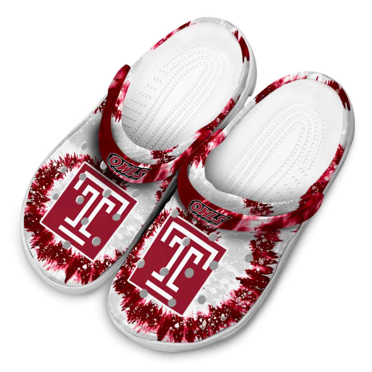 Merchidea Temple Owls NCAA Sport Crocs Crocband Clogs Shoes Comfortable For Men Women and Kids