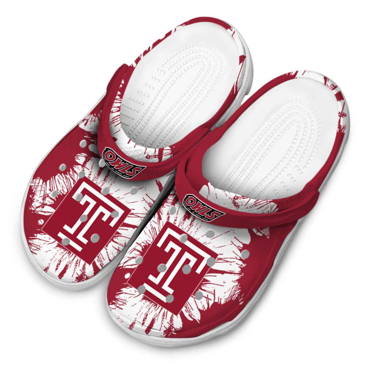 Merchidea Temple Owls NCAA Sport Crocs Crocband Clogs Shoes Comfortable For Men Women and Kids
