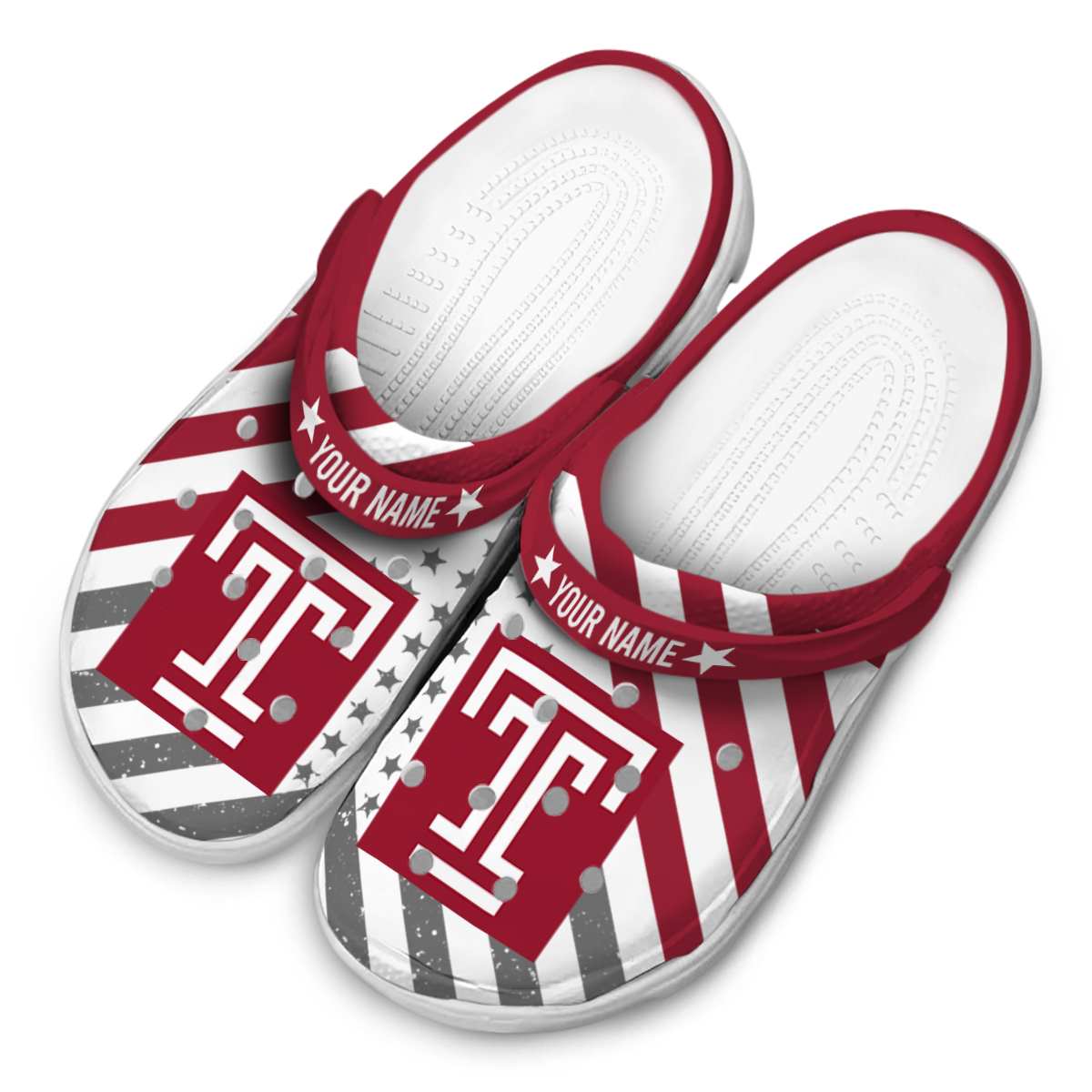 Merchidea Temple Owls NCAA Sport Crocs Crocband Clogs Shoes Comfortable For Men Women and Kids