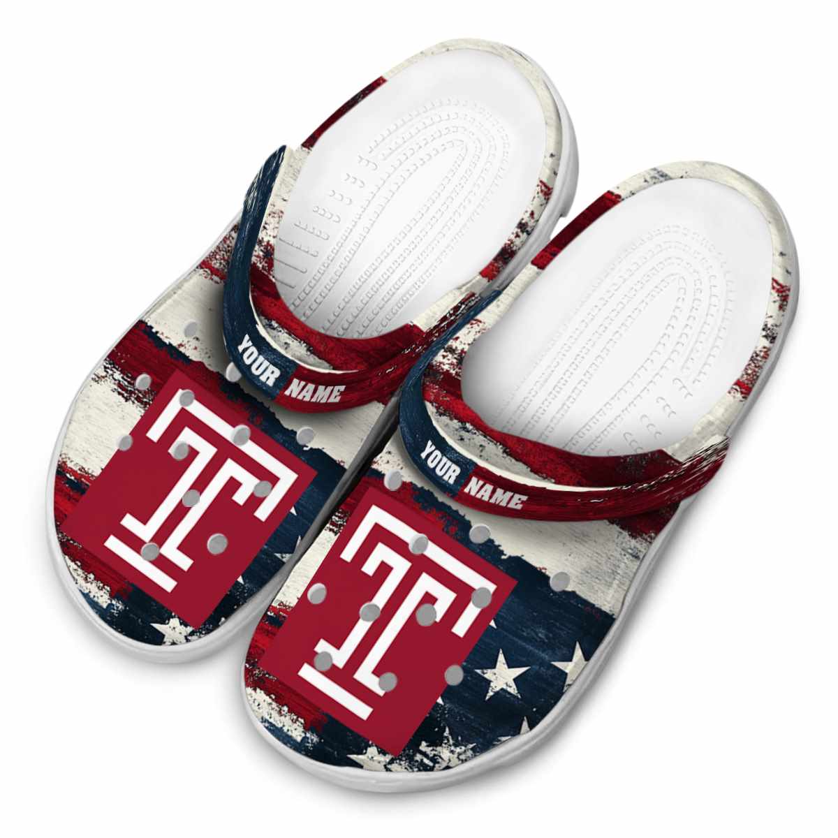 Merchidea Temple Owls NCAA Sport Crocs Crocband Clogs Shoes Comfortable For Men Women and Kids