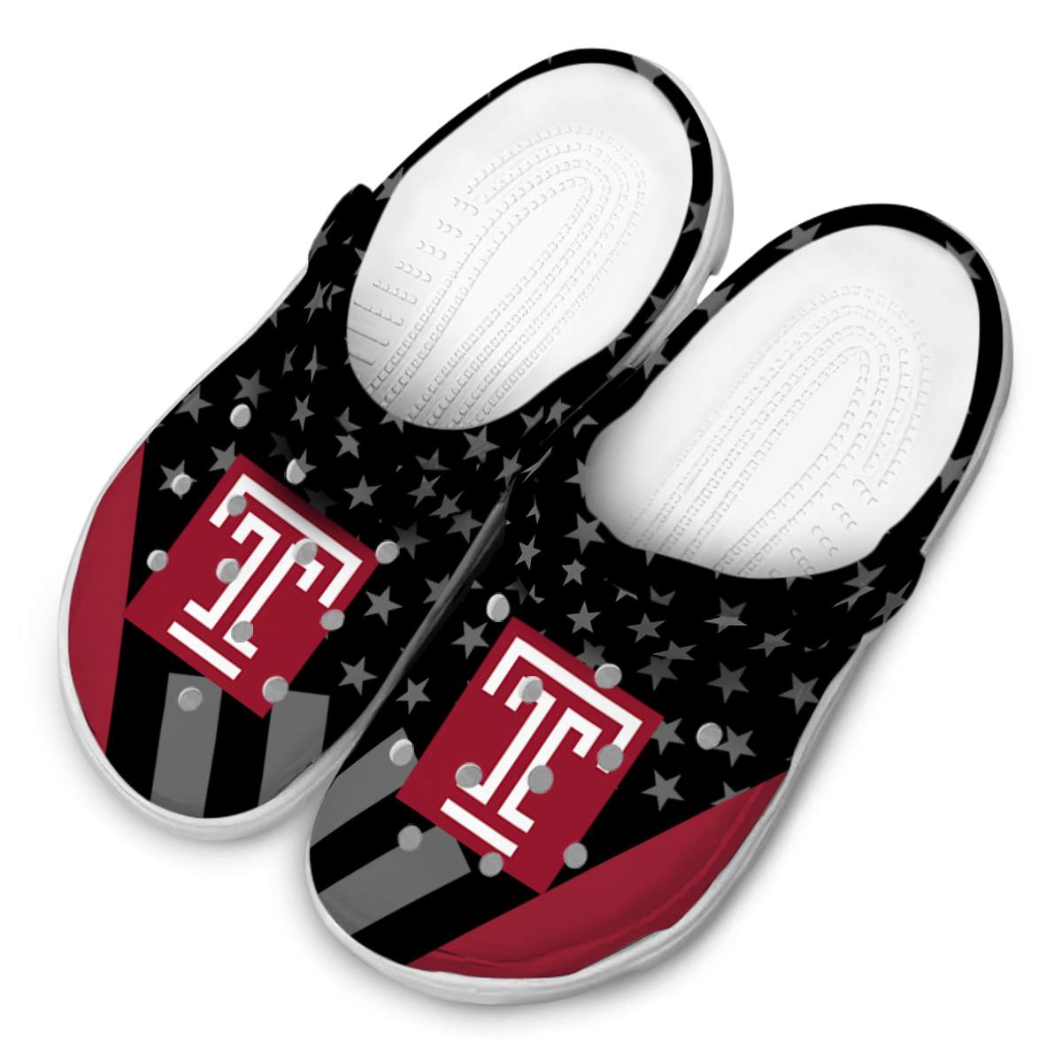 Merchidea Temple Owls NCAA Sport Crocs Crocband Clogs Shoes Comfortable For Men Women and Kids