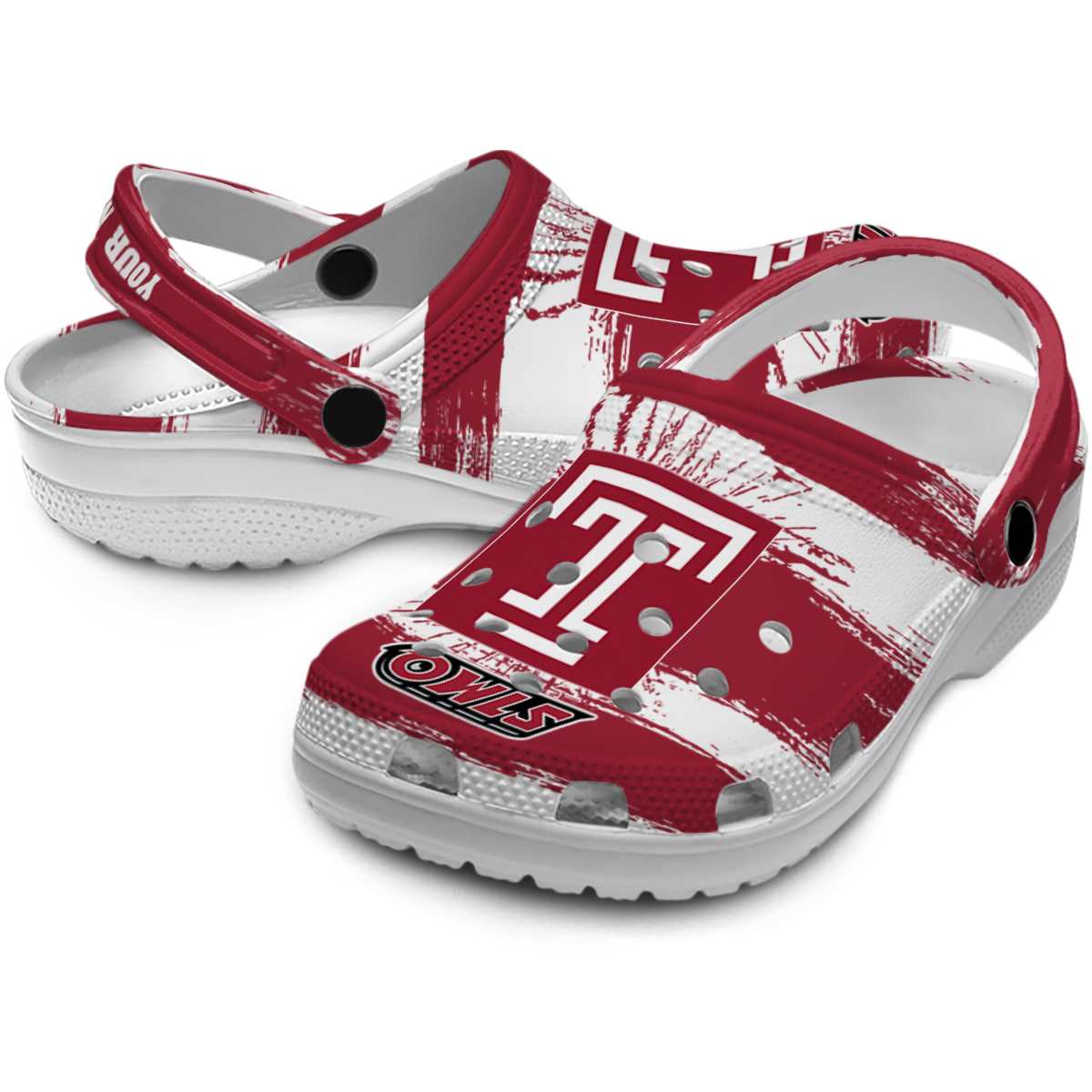 Merchidea Temple Owls NCAA Sport Crocs Crocband Clogs Shoes Comfortable For Men Women and Kids