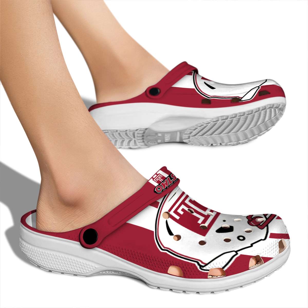 Merchidea Temple Owls NCAA Sport Crocs Crocband Clogs Shoes Comfortable For Men Women and Kids