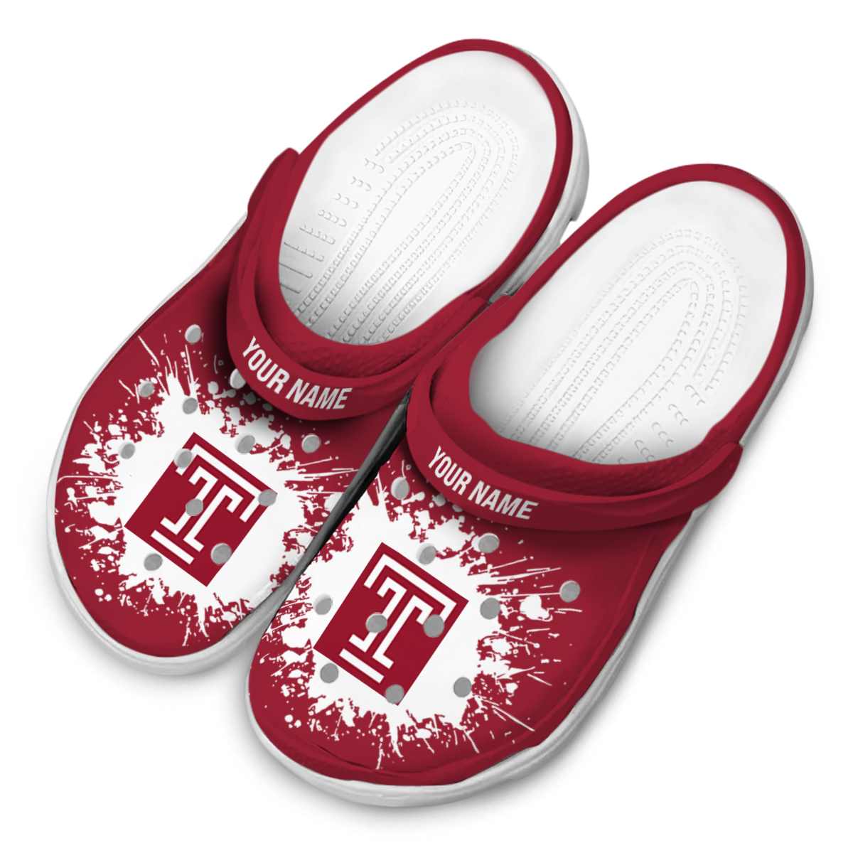 Merchidea Temple Owls NCAA Sport Crocs Crocband Clogs Shoes Comfortable For Men Women and Kids