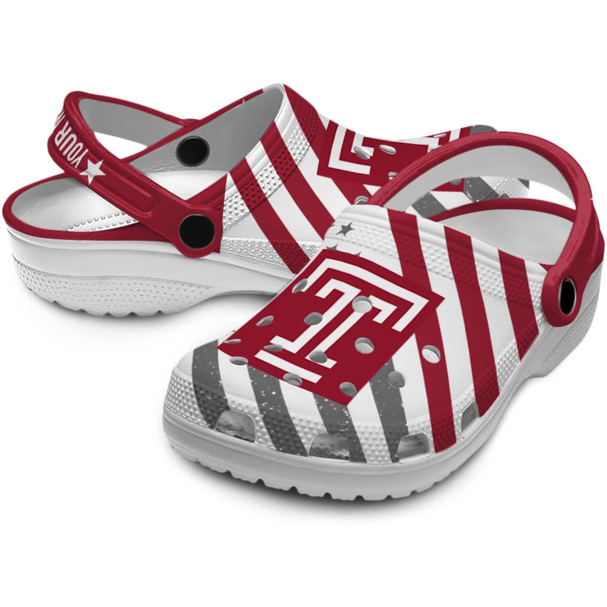 Merchidea Temple Owls NCAA Sport Crocs Crocband Clogs Shoes Comfortable For Men Women and Kids