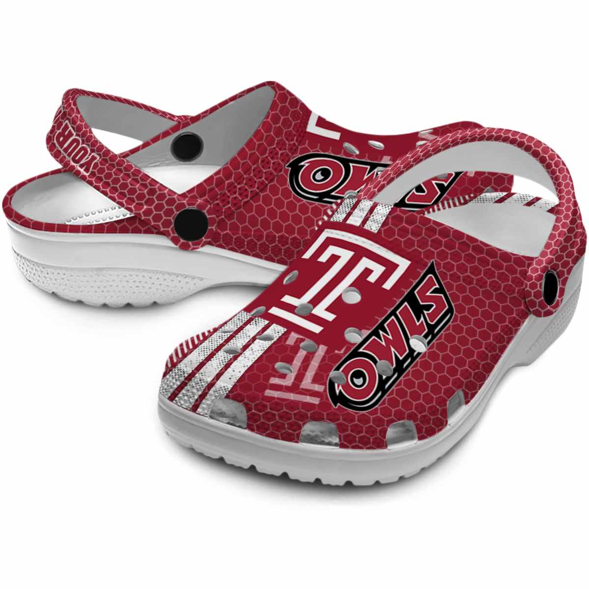 Merchidea Temple Owls NCAA Sport Crocs Crocband Clogs Shoes Comfortable For Men Women and Kids