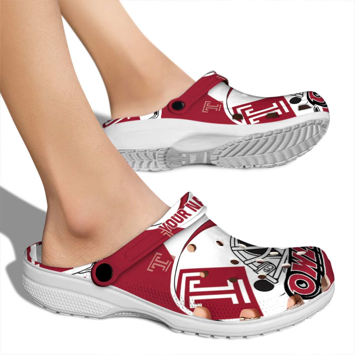 Merchidea Temple Owls NCAA Sport Crocs Crocband Clogs Shoes Comfortable For Men Women and Kids