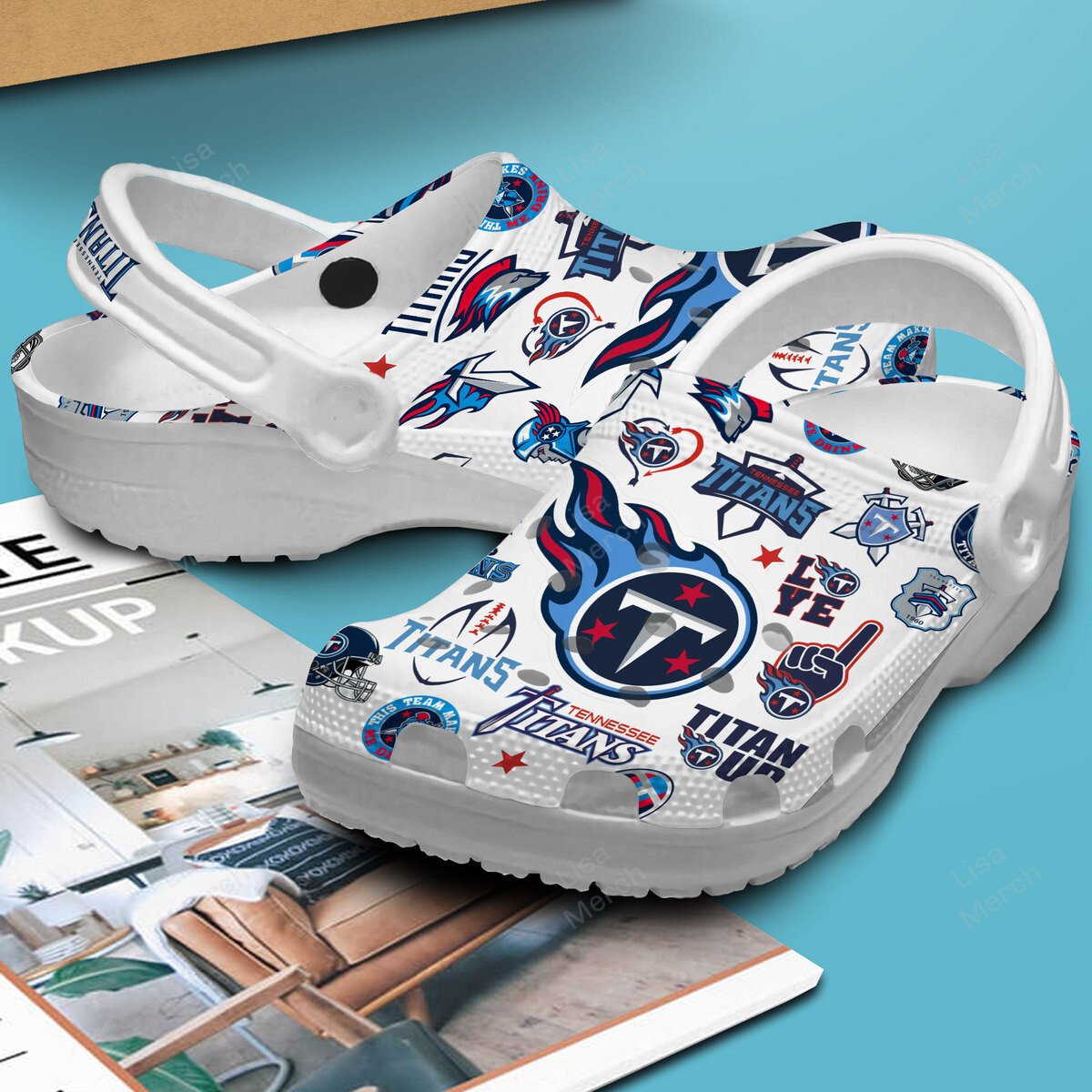 Merchidea Tennessee Titans NFL Sport Crocs Crocband Clogs Shoes Comfortable For Men Women and Kids