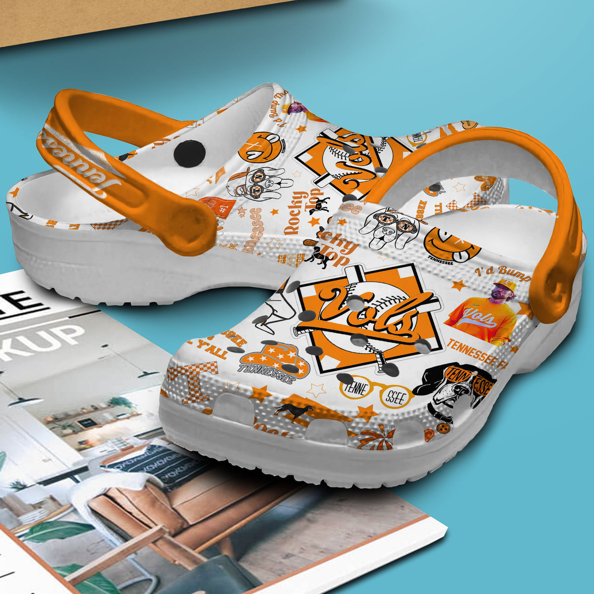 Merchidea Tennessee Volunteers Football NCAA Sport Crocs Crocband Clogs Shoes Comfortable For Men Women and Kids