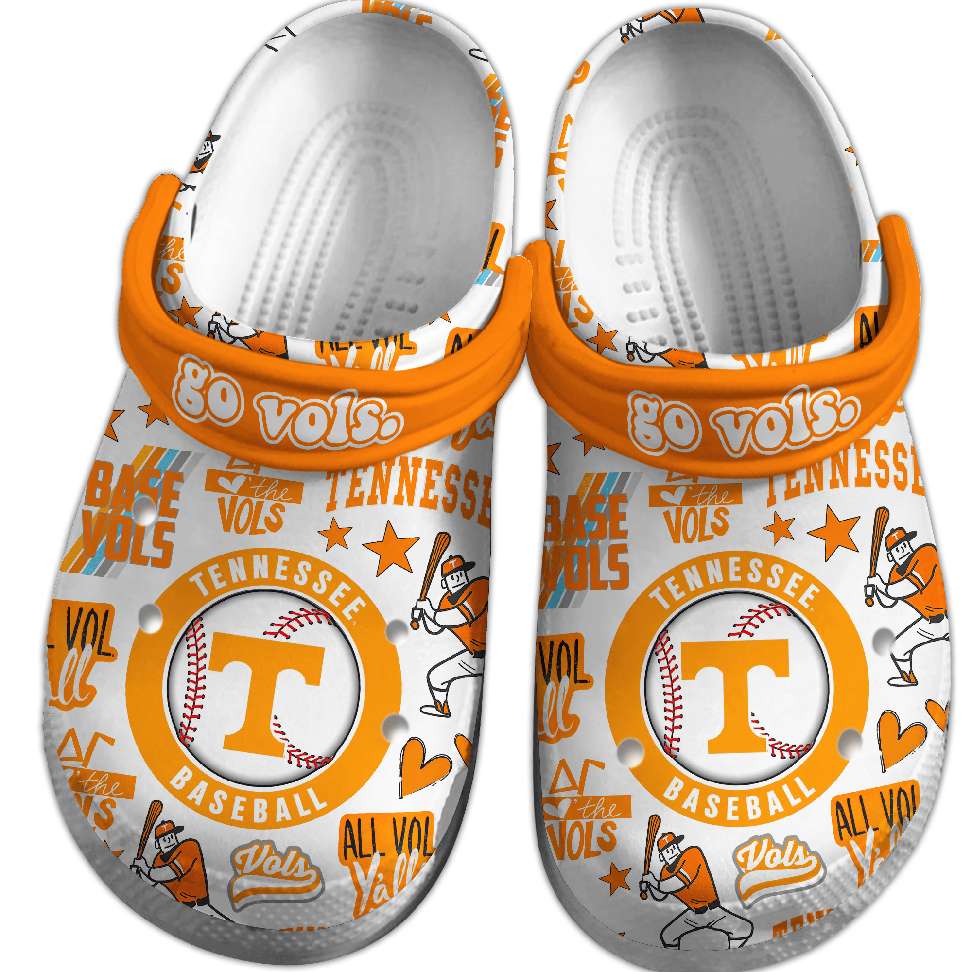 Merchidea Tennessee Volunteers Football NCAA Sport Crocs Crocband Clogs Shoes Comfortable For Men Women and Kids