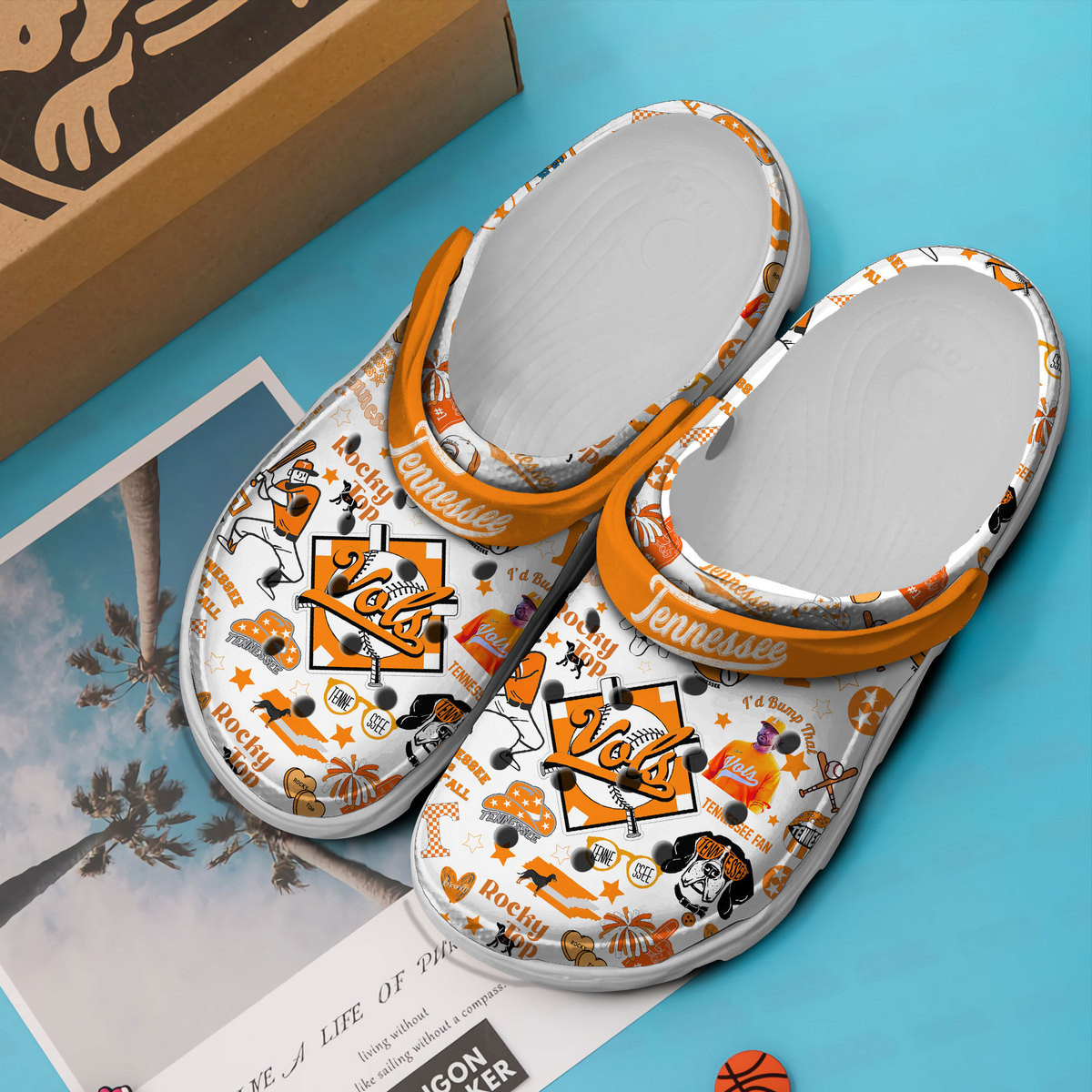 Merchidea Tennessee Volunteers Football NCAA Sport Crocs Crocband Clogs Shoes Comfortable For Men Women and Kids