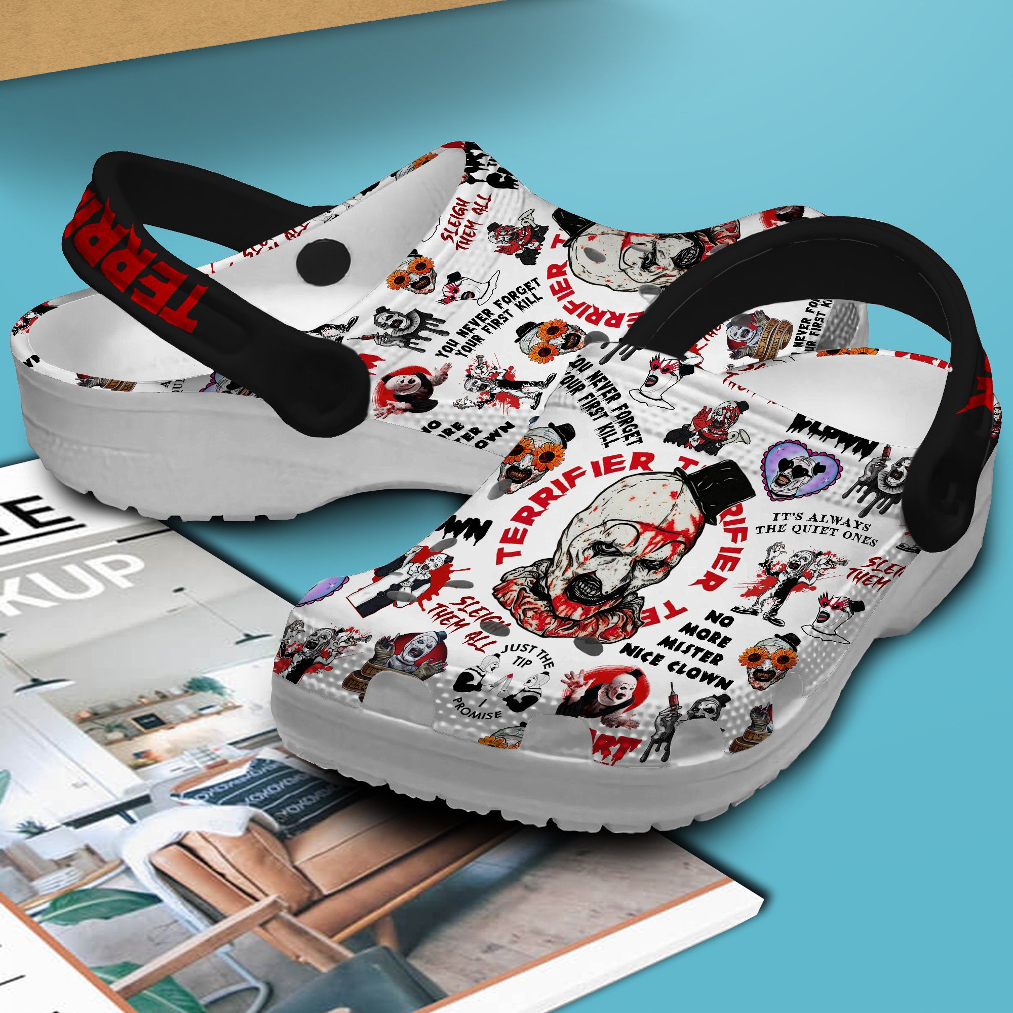 Merchidea Terrifier Horror Movie Crocs Crocband Clogs Shoes Comfortable For Men Women and Kids