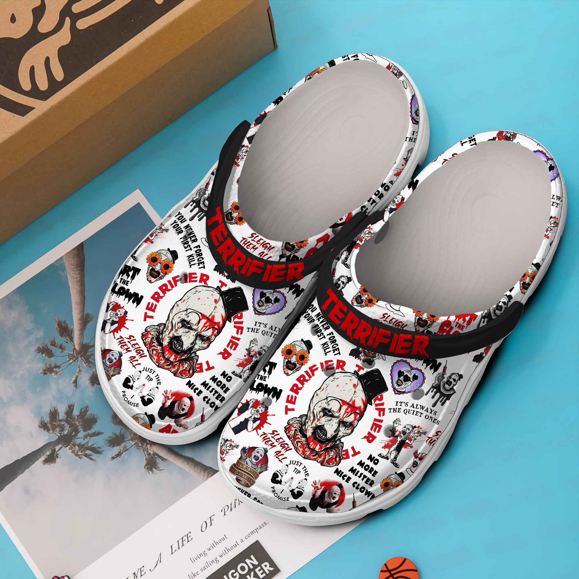 Merchidea Terrifier Horror Movie Crocs Crocband Clogs Shoes Comfortable For Men Women and Kids