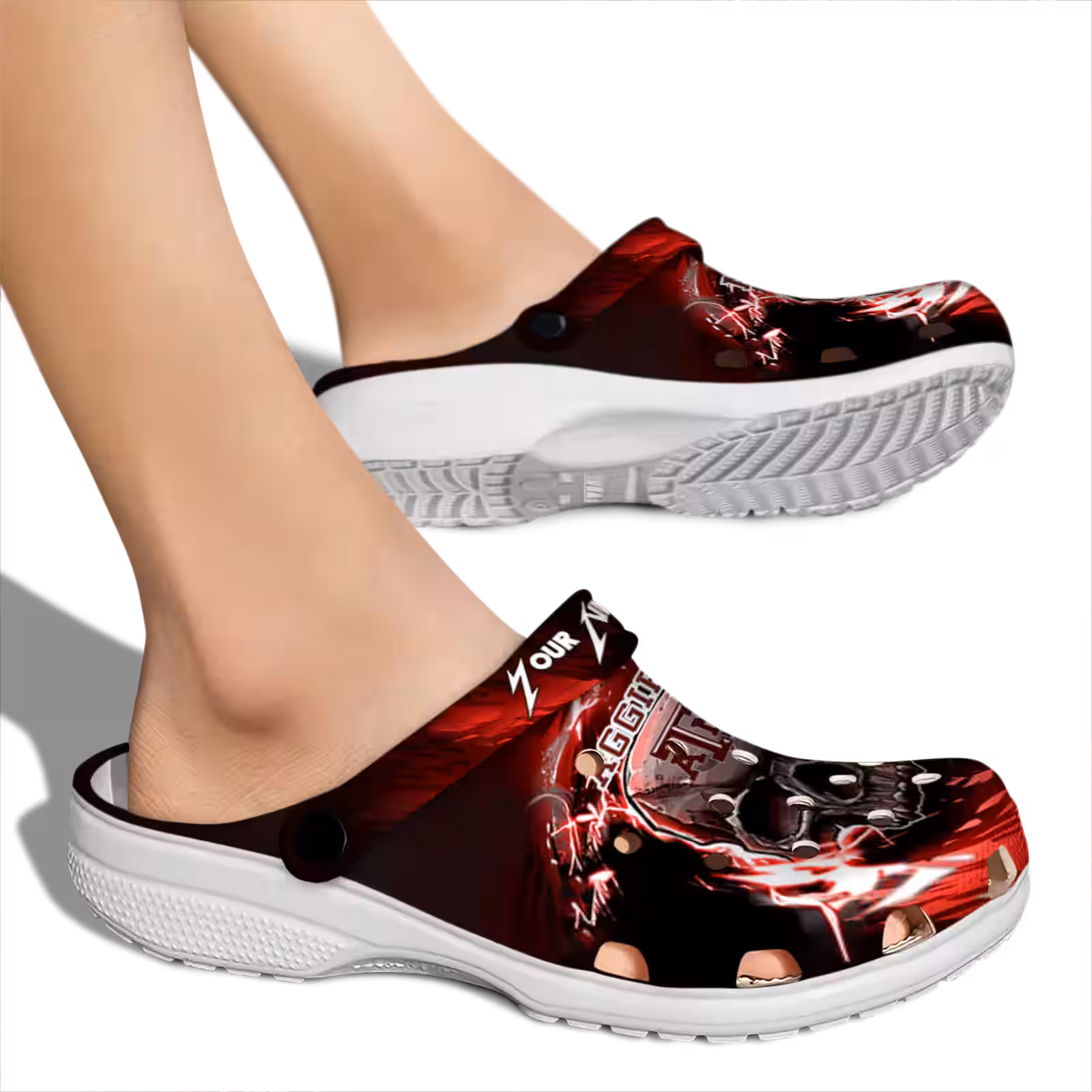 Merchidea Texas A&M Aggies NCAA Sport Crocs Crocband Clogs Shoes Comfortable For Men Women and Kids