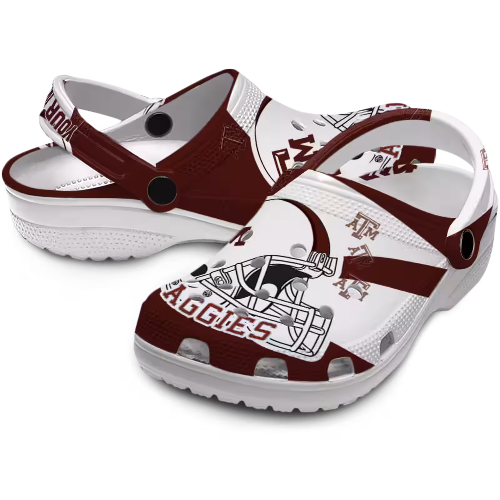 Merchidea Texas A&M Aggies NCAA Sport Crocs Crocband Clogs Shoes Comfortable For Men Women and Kids