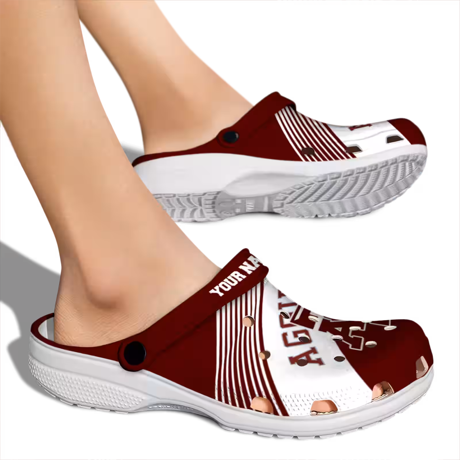Merchidea Texas A&M Aggies NCAA Sport Crocs Crocband Clogs Shoes Comfortable For Men Women and Kids