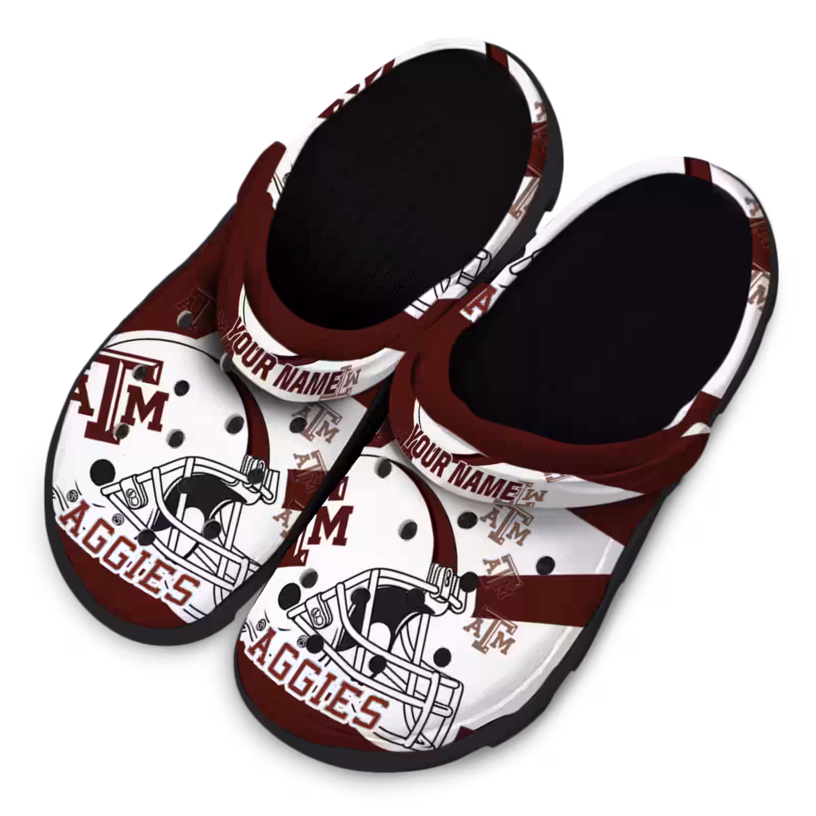 Merchidea Texas A&M Aggies NCAA Sport Crocs Crocband Clogs Shoes Comfortable For Men Women and Kids