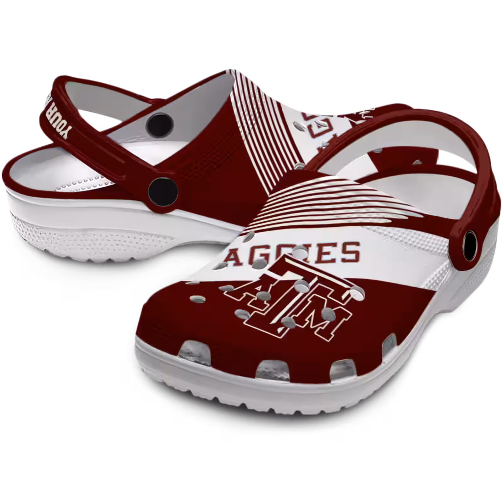 Merchidea Texas A&M Aggies NCAA Sport Crocs Crocband Clogs Shoes Comfortable For Men Women and Kids