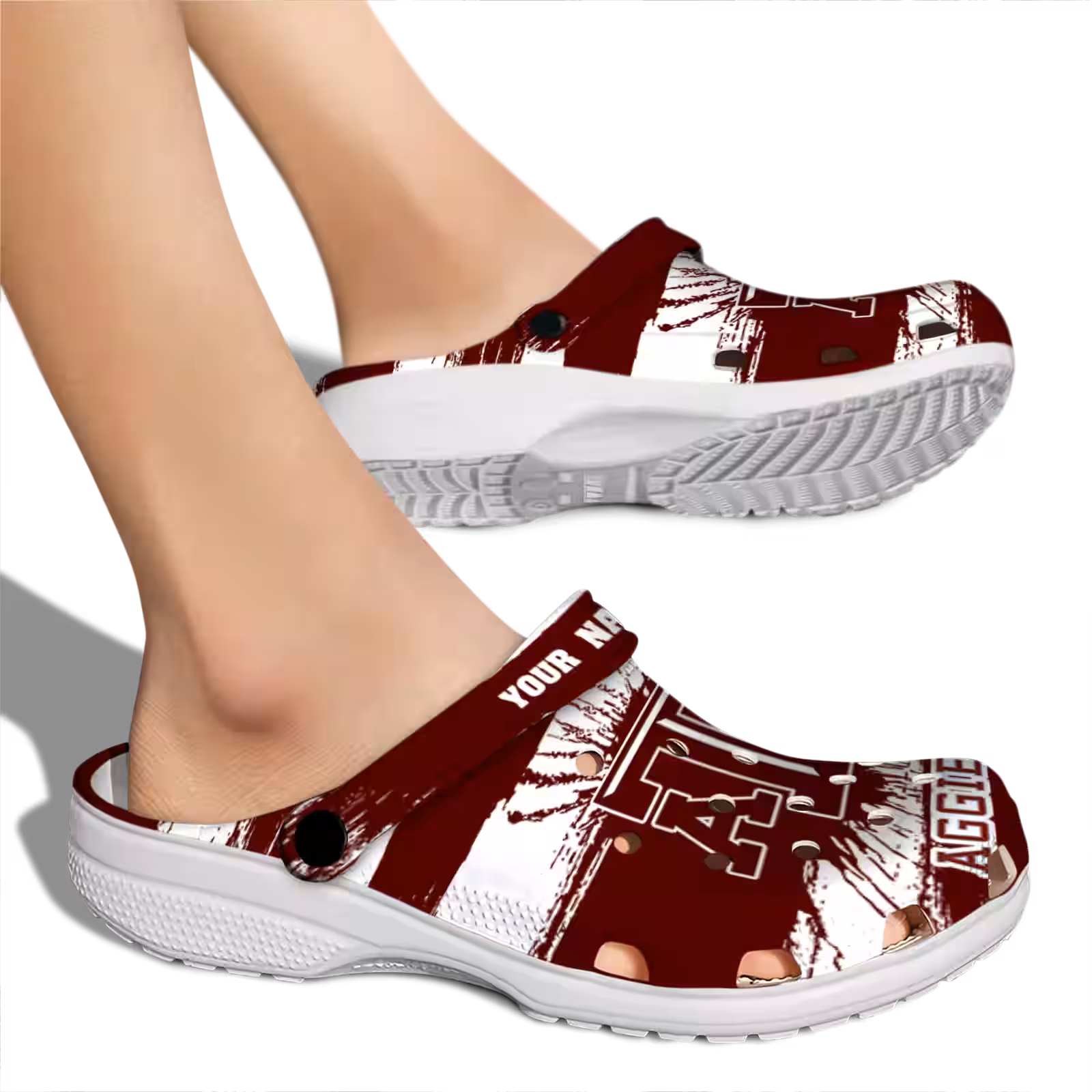 Merchidea Texas A&M Aggies NCAA Sport Crocs Crocband Clogs Shoes Comfortable For Men Women and Kids