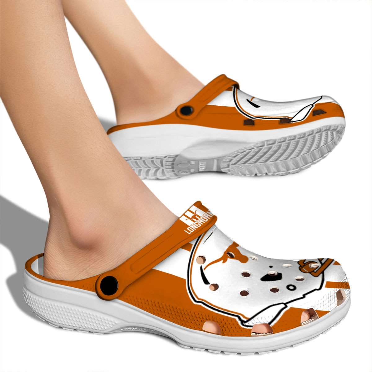 Merchidea Texas Longhorns NCAA Sport Crocs Crocband Clogs Shoes Comfortable For Men Women and Kids