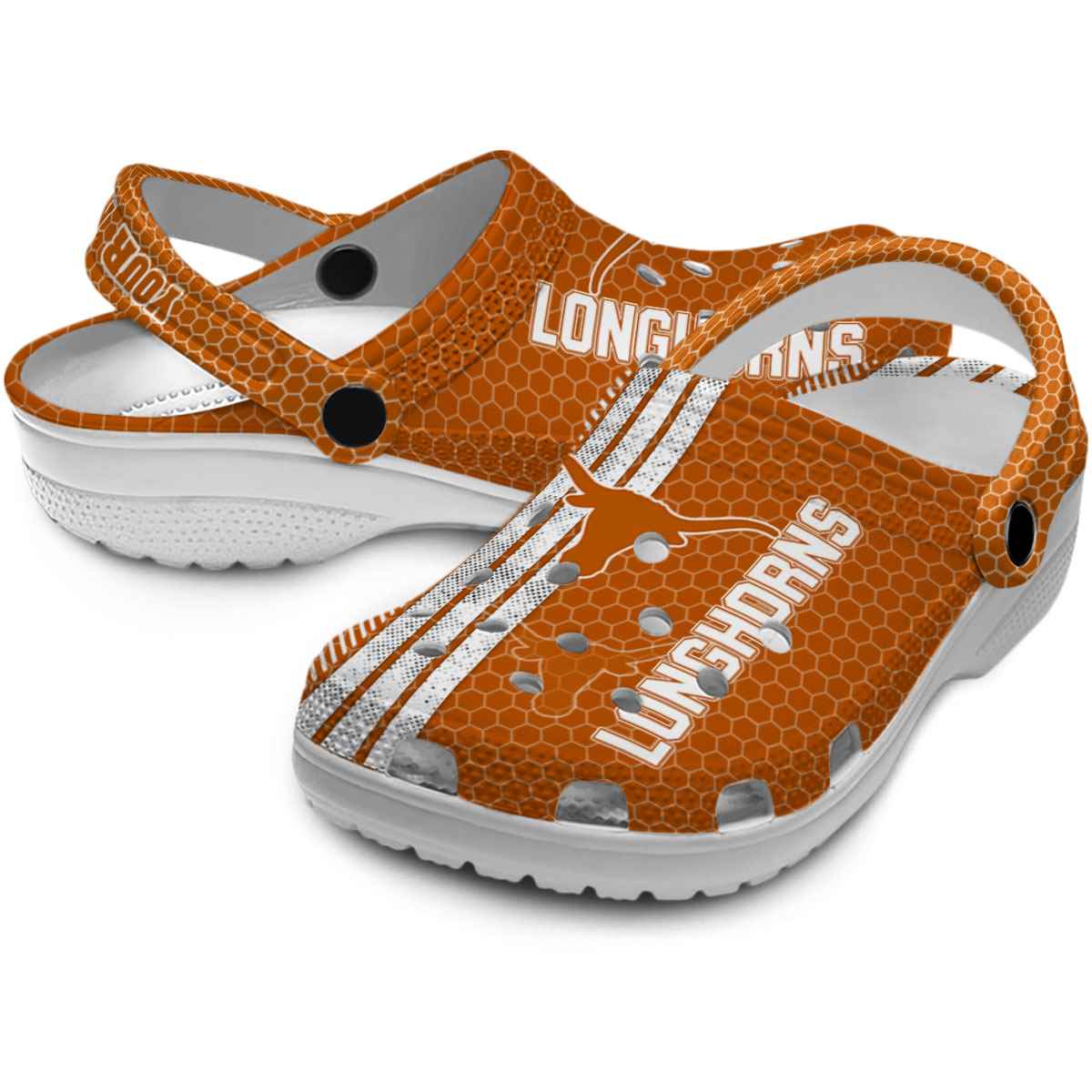 Merchidea Texas Longhorns NCAA Sport Crocs Crocband Clogs Shoes Comfortable For Men Women and Kids