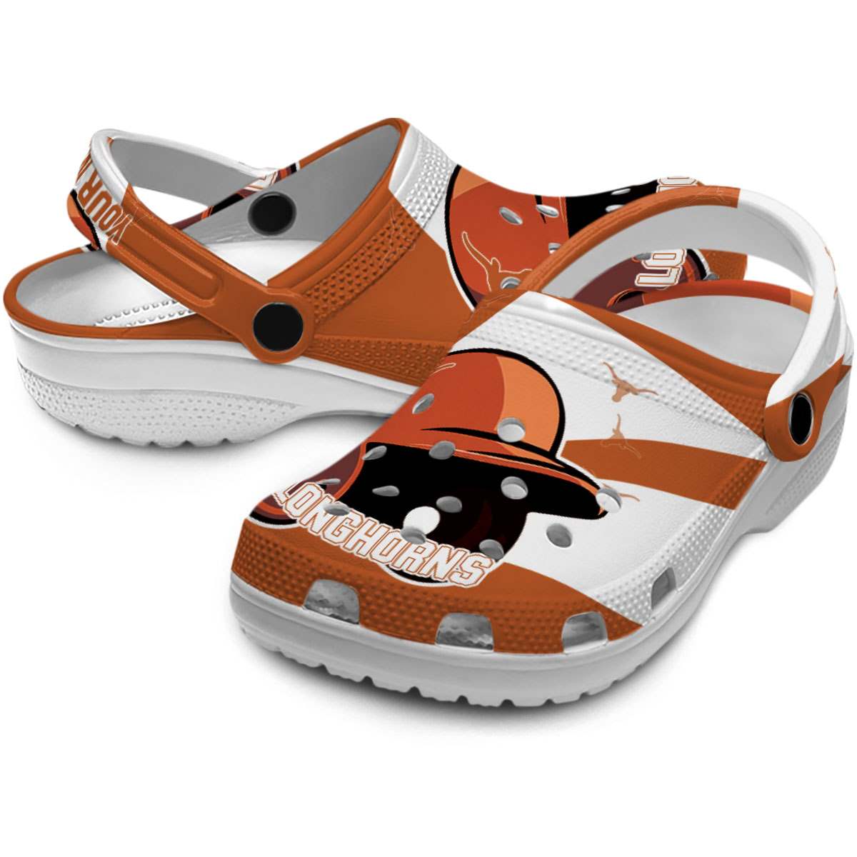 Merchidea Texas Longhorns NCAA Sport Crocs Crocband Clogs Shoes Comfortable For Men Women and Kids