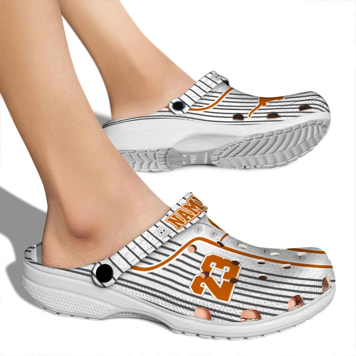 Merchidea Texas Longhorns NCAA Sport Crocs Crocband Clogs Shoes Comfortable For Men Women and Kids
