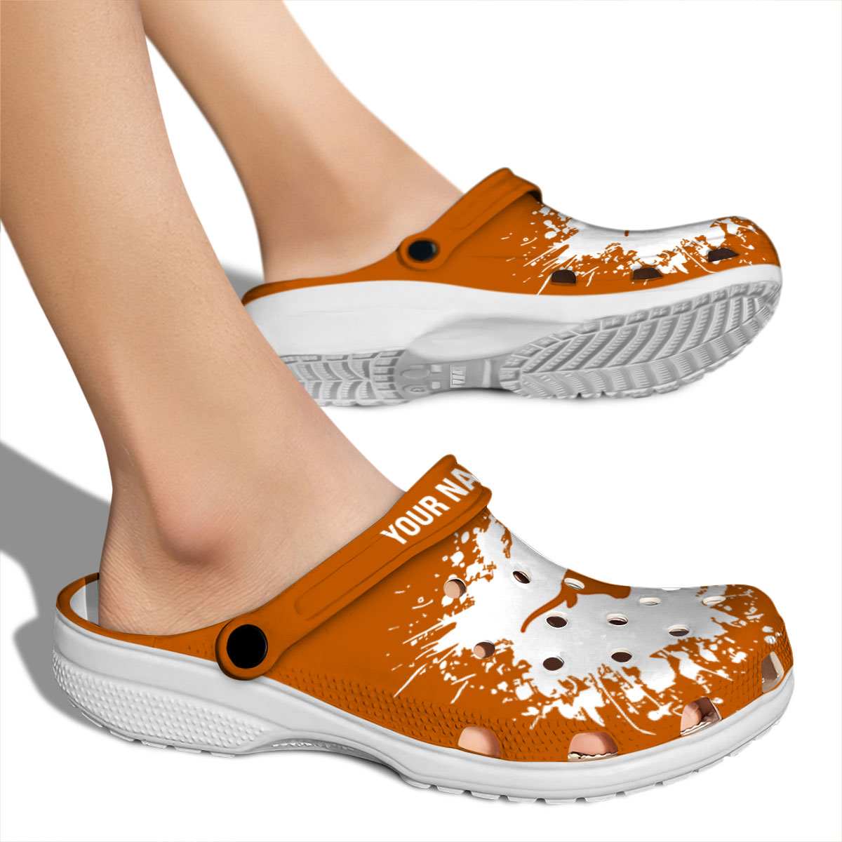 Merchidea Texas Longhorns NCAA Sport Crocs Crocband Clogs Shoes Comfortable For Men Women and Kids