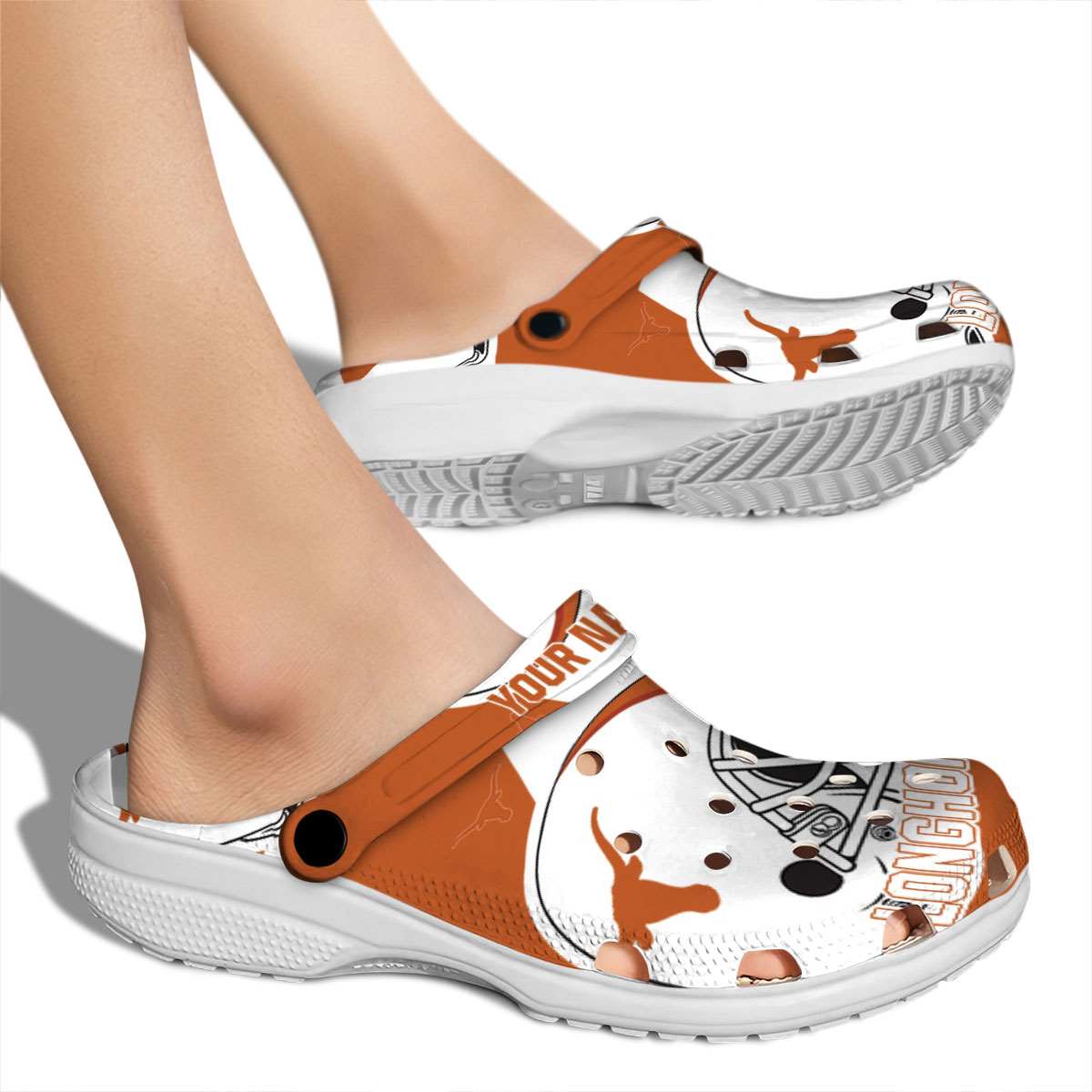 Merchidea Texas Longhorns NCAA Sport Crocs Crocband Clogs Shoes Comfortable For Men Women and Kids
