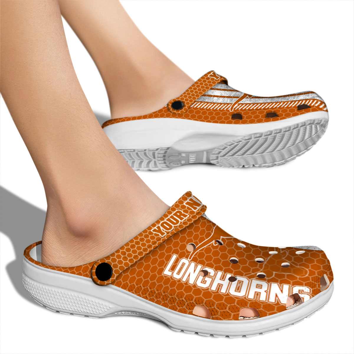 Merchidea Texas Longhorns NCAA Sport Crocs Crocband Clogs Shoes Comfortable For Men Women and Kids