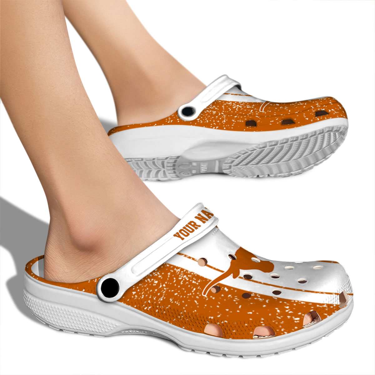 Merchidea Texas Longhorns NCAA Sport Crocs Crocband Clogs Shoes Comfortable For Men Women and Kids
