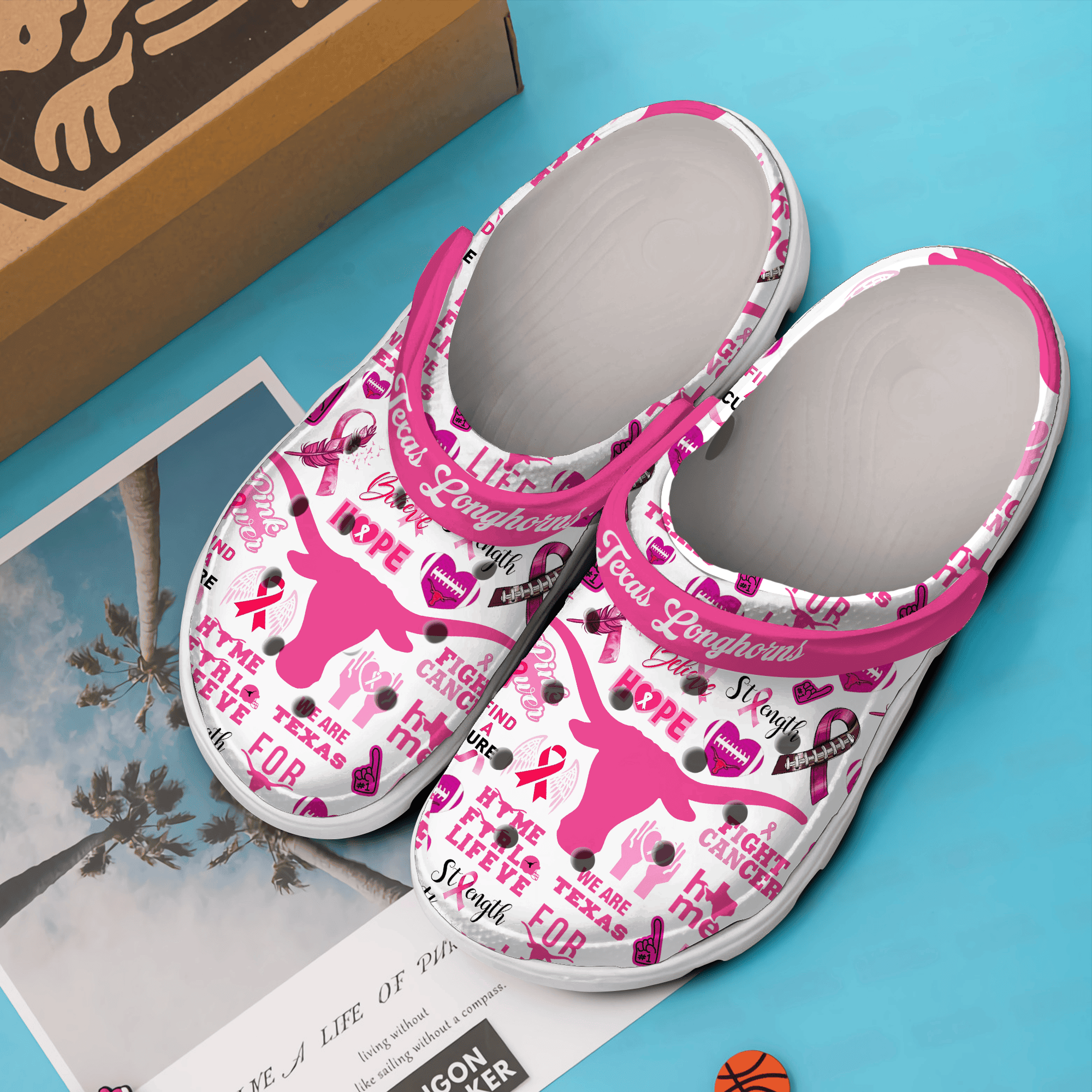 Merchidea Texas Longhorns NCAA Sport Crocs Crocband Clogs Shoes Comfortable For Men Women and Kids