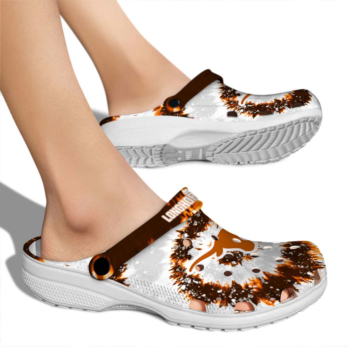 Merchidea Texas Longhorns NCAA Sport Crocs Crocband Clogs Shoes Comfortable For Men Women and Kids