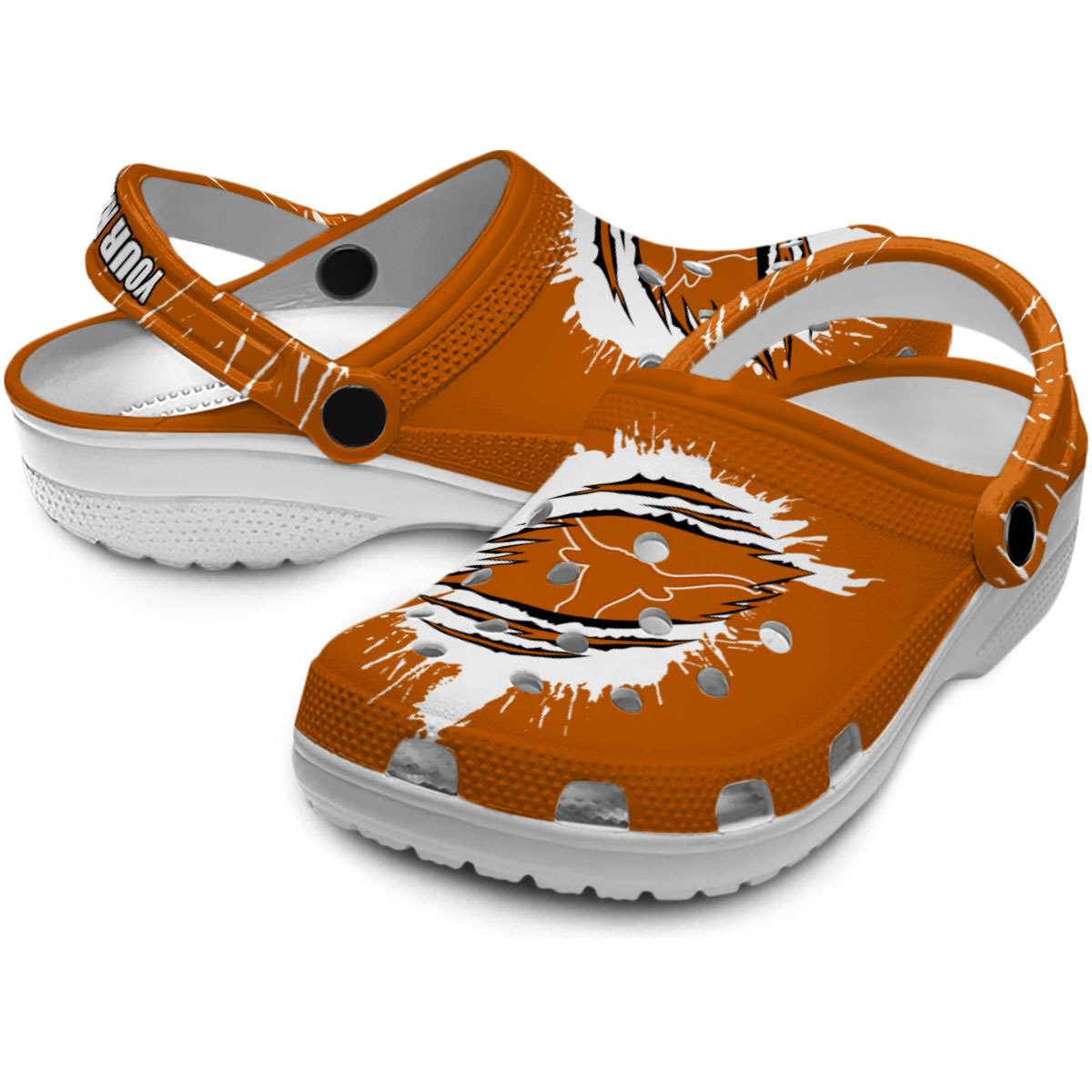 Merchidea Texas Longhorns NCAA Sport Crocs Crocband Clogs Shoes Comfortable For Men Women and Kids