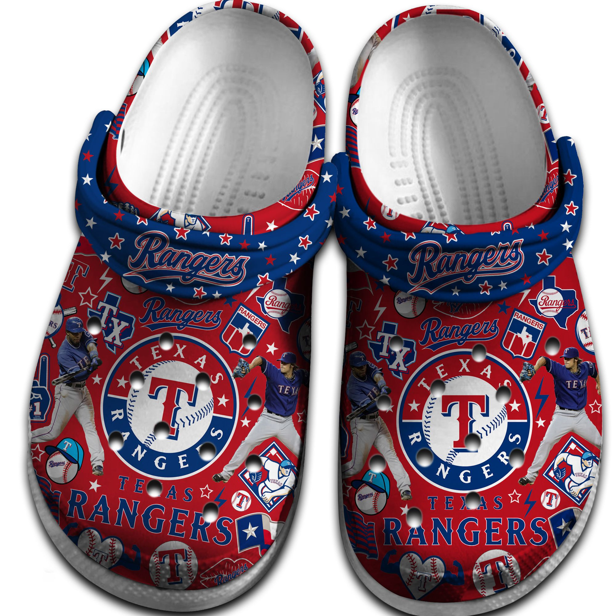 Merchidea Texas Rangers MLB Sport Crocs Crocband Clogs Shoes Comfortable For Men Women and Kids