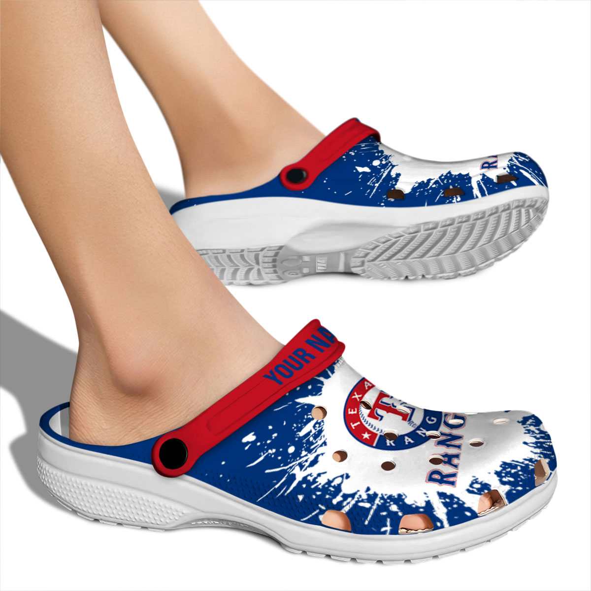 Merchidea Texas Rangers MLB Sport Crocs Crocband Clogs Shoes Comfortable For Men Women and Kids