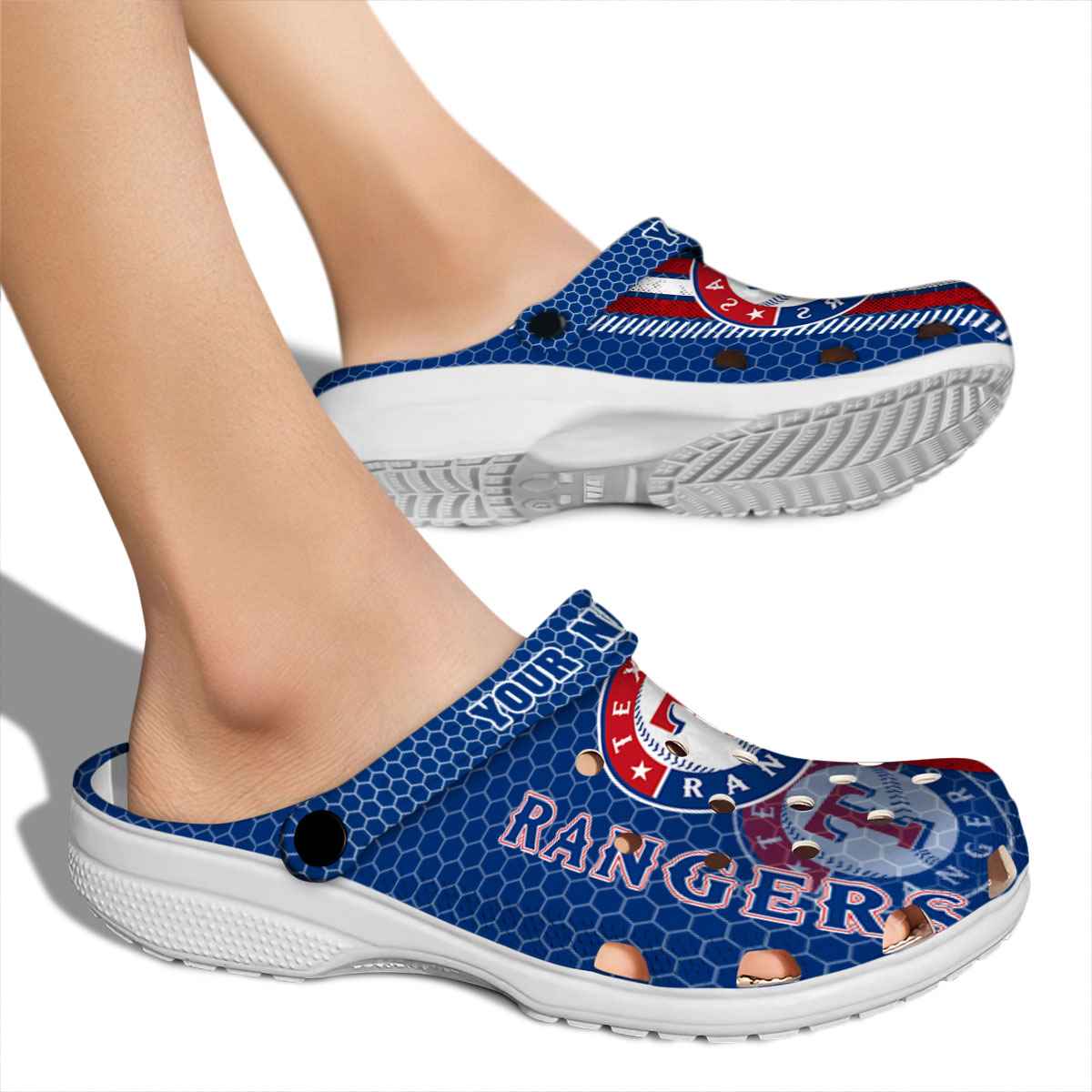 Merchidea Texas Rangers MLB Sport Crocs Crocband Clogs Shoes Comfortable For Men Women and Kids